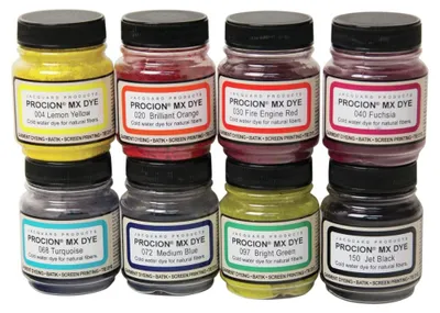 Kaltwasser-Farbstoff-Set, 8 Farben, Pulver, für Naturfasern