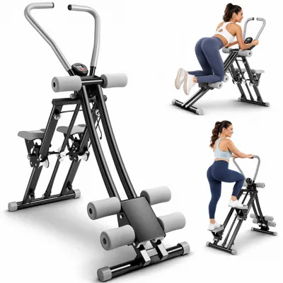 Imagen del producto de Máquina 2 en 1 para abdominales con step: equipo de fitness plegable para un entrenamiento completo