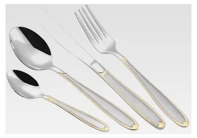 Produktbild von 24-teiliges Besteckset für 6 Personen aus Edelstahl 18/10 in Silber/Gold