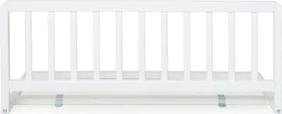 A white bed guard rail is shown against a white background.