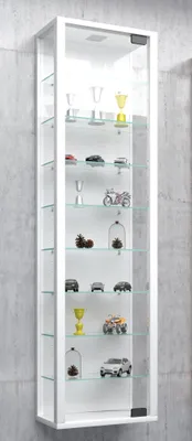 Produktbild von VCM Wandvitrine Hängevitrine Glasvitrine Wand Schaukasten Vitrine Glas Stano Maxi Weiß
