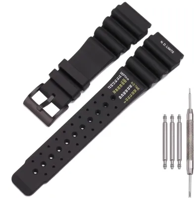Produktbild von 24 mm Silikonarmband für Taucheruhren, sportlich und wasserdicht