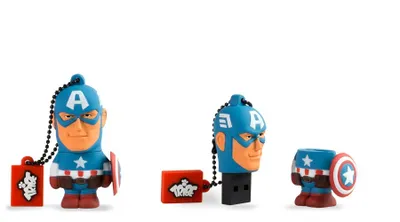 Zdjęcie produktu dla SilverHT 16GB Captain America, 16 GB, USB Typu-A, 2.0, Pokrywka, Niebieski, Czerwony, Biały