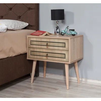 Immagine prodotto di Skye Decor, Two - 421, comodino, rovere Sonoma, pannelli truciolari rivestiti al 100% in melamina, 60 x 40 x 61 cm