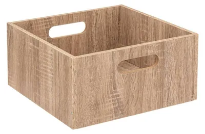 Productafbeelding van Vijf opbergboxen van eikenhout - 31 x 31 x 15 cm