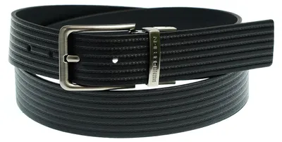 Obrázek produktu pro Pánský kožený pásek Momo Design, černý, s nastavitelnou sponou, vyrobeno v Itálii