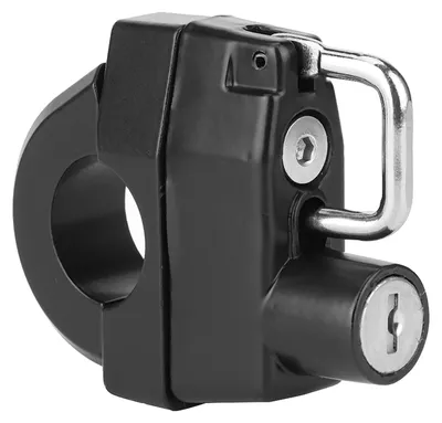 Image de Kit de serrure pour casque de moto, universel, diamètre de guidon 22 mm (0,9 pouces), comprenant un cadenas et des accessoires