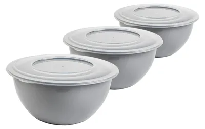 Produktbild von 3-teiliges Schüssel Set mit Deckel ideal für Salat, Vorrat und Zubereitung