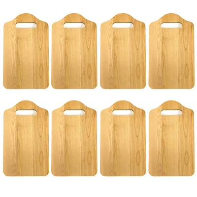 Produktbild von 8er Set Schneidebrett aus Naturholz 25x15x1cm Küchenbrett Holz Schneide Brett Servierbrett Brettchen Frühstücksbrett