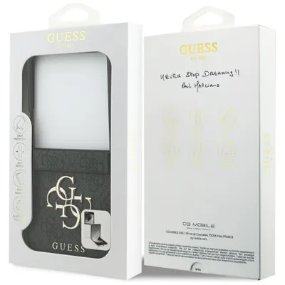 Produktbild von GUESS Tasche passend für SAMSUNG Z Flip7 GUHCZF74GMGGR (Kunstleder 4G Metall Logo) schwarz