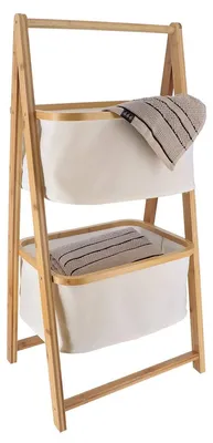Produktbild von Regal bambus 2 körbe polyester - natur bambus - Tendance