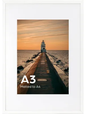 Productafbeelding van Fotoframe A3 met passe-partout voor A4, wit, 1 stuk