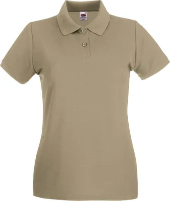 Produktbild von Fruit of the Loom Damen T-Shirt Polohemd kurzarm Poloshirt Polo Shirt, Größe:M (12), Farbe:Khaki