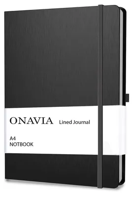 Immagine prodotto di Quaderno A4, copertina rigida, righe, 80 fogli, nero, confezione da 1