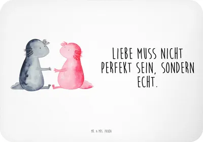 Produktbild von Mr. & Mrs. Panda Kühlschrankmagnet Axolotl Liebe - Weiß - Geschenk, Valentinstag, Jahrestag, magnet, whiteboardmagnet, haftmagnet, wandmagnet, Notizhalter