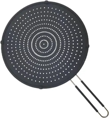 Spritzschutz für Pfanne - Ölschutz - Kochen ohne Spritzer - Hitzebeständig bis 230°C - 32 x 50 cm - Schwarz