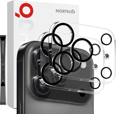 Produktbild von iPhone 17 Pro Kamera Objektivschutz - NORTHJO 9H Panzerglas Doppelpack - Transparent