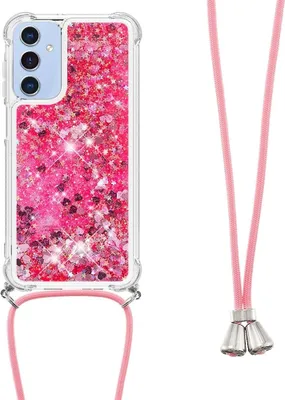 Produktbild von Samsung Galaxy A16 Hülle - Coverup Liquid Glitzer Back Cover mit Handykette - Rosa