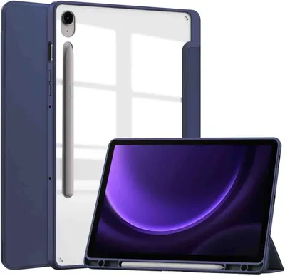 Produktbild von imoshion Trifold Hardcase Klapphülle Samsung Galaxy Tab S9 11.0 Zoll / Tab S10 FE / S9 FE 10.9 Zoll - Dunkelblau