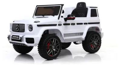 Produktbild von Kinderfahrzeug - Elektro Auto "Mercedes G63 AMG" - Lizenziert - 12V7AH Akku,2 Motoren- 2,4Ghz Fernsteuerung, MP3+Ledersitz+EVA-Weiss