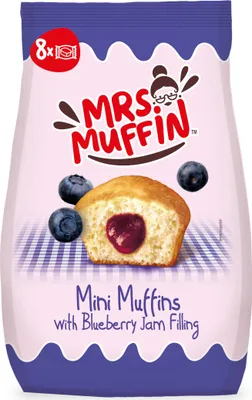 Produktbild von Mrs. Muffin Mini Muffins Blueberry Filling 200g