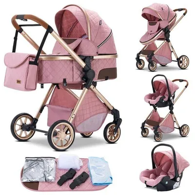Productafbeelding van 3-in-1 kinderwagen met reiswieg en autostoel