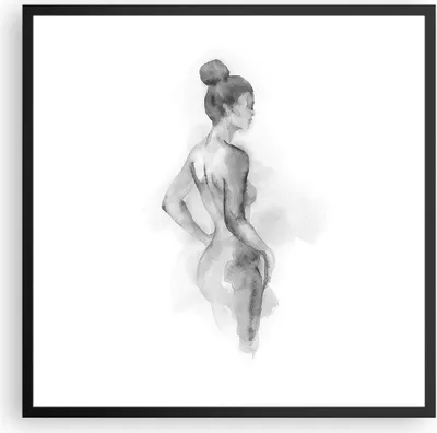 Produktbild von Gerahmtes Poster - Schwarzer Rahmen - Frau Körper Stück - 60x60 cm - Wand Bild - Wanddeko - Wandbilder - Kunstposter - Wandposter - Bilderrahmen - Bilder - Kunstdruck - P2BAC60x60-4995