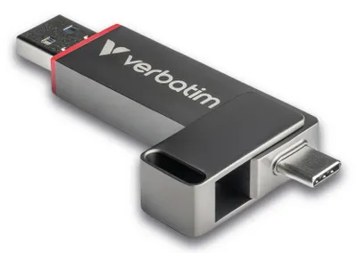 Zdjęcie produktu dla Verbatim Dual QuickStick, 1 TB, USB Type-A / USB Type-C, 3.2 Gen 1 (3.1 Gen 1), 550 MB/s, Inne, Szary