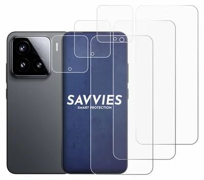 Produktbild von 6x Für Xiaomi 15 (Display+Kamera) Schutzfolie Savvies Displayschutz Display Schutz Folie Klar Transparent