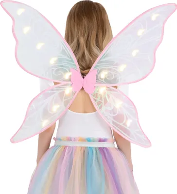 Image de Smiffys - Fille LED - Ailes d'elfe, scintillantes SM3163 (Taille unique) (Rose)