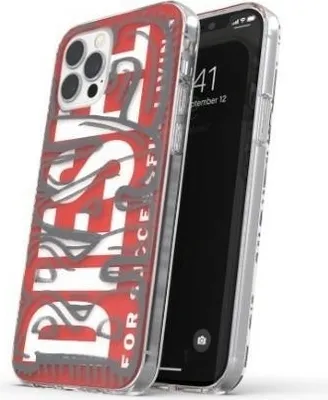 Obrázek produktu pro Dieselové Zacvakávací Pouzdro Průhledné Aop Iphone 12 Pro Max Červeno-Šedé/Červeno-Šedé 42568