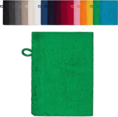 Produktbild von 10er PACK Waschhandschuhe 15x21 cm Waschlappen 100% Baumwolle, Farbe: Grün