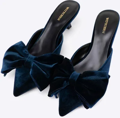 Produktbild von Wittchen Damenpumps mit Schleife, Marineblau, Marineblaues Textilmaterial