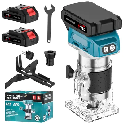 Produktbild von Akku-Handoberfräse - Bürstenloser Motor - 30.000 U/min - 6,35-mm-Spannfutter - Kabellos - 2 Akkus - Holzbearbeitung