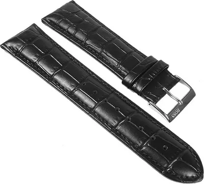 Produktbild von Hugo Boss Uhrenarmband Leder schwarz 24mm Krokooptik 1512385