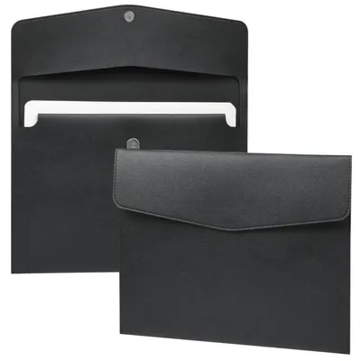 Produktbild von Dokumententasche A4 Kunstleder Tragegriff Wasserdicht Organizer 2 Stück Schwarz