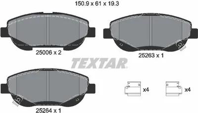 Obrázek produktu pro Sada brzdových destiček, kotoučová brzda TEXTAR 2500601