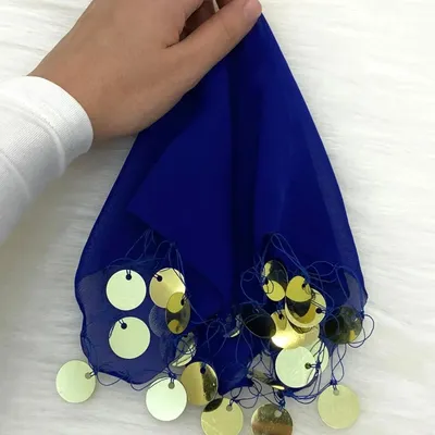 Produktbild von 10x Blau Luxus Halay Mendili groß 30x30 cm Tanztücher Dügün Hochzeit Verlobung Kina Mendil