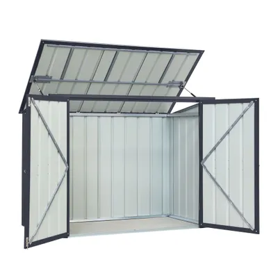 Produktbild von Globel Industries Metall Mülltonnenbox, Mülltonnenverkleidung, Tonnendepot "Easy 53" für 2 Mülltonnen, 240l anthrazit 2er Box