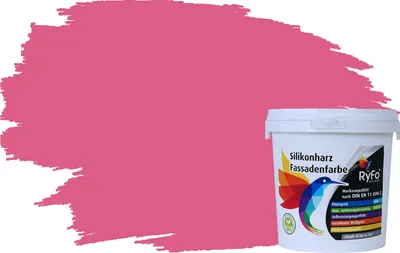 Produktbild von RyFo Colors Silikonharz Fassadenfarbe Lotuseffekt Trend Pink 1l  - bunte Fassadenfarbe, weitere Violett Farbtöne und Größen erhältlich, Deckkraft Klasse 1