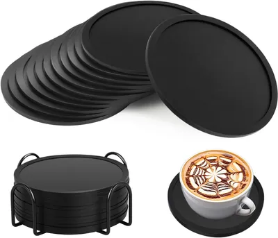 Produktbild von Silikon-Untersetzer-Set, 12 Stück – Rutschfest – Hitzebeständig und wiederverwendbar – Schützt Tische und Oberflächen – Ideal für Gläser