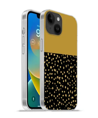 Produktbild von MuchoWow® Handyhülle Schutzhülle Hülle für Apple iPhone 14 - Softcase Polka dots - Ockergelb - Schwarz Silikon Softcase Handy Hülle - Mobiltelefonhülle