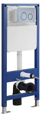 Produktbild von sanicomfort Vorwand WC-Element 2-Mengen-Spülung 4/6 L – Unterputz Spülkasten für Wand-WC, höhenverstellbar, für Trocken- & Nassbau, Betätigungsplatte, Wasser sparend & wartungsfreundlich hellgrau