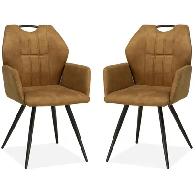 Produktbild von MX Sofa Esszimmerstuhl Puck - Cognac (2er-Set)