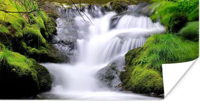 Produktbild von MuchoWow® Poster Wasser - Natur - Wasserfall 40x20 cm - Poster für die Wand - Poster Schlafzimmer