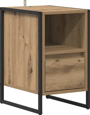 Image de Table de chevet avec tiroir Chêne artisan 39,5 x 30 x 50 cm