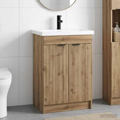 Zdjęcie produktu dla Maison Exclusive - Komplet mebli do łazienki, wykończenie: orzech artystyczny, wymiary: 78,5 x 37,5 x 81 cm