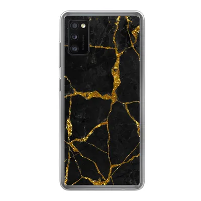 Produktbild von MuchoWow® Handyhülle Schutzhülle Hülle für Samsung Galaxy A41 Marmor - Gold - Schwarz - Marmoroptik - Glitter Silikon Softcase Handy Hülle - Mobiltelefon