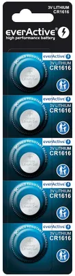 Productafbeelding van Mini everActive CR1616 lithiumbatterij - verpakking met 5 stuks.