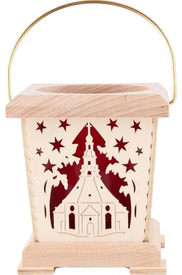 Produktbild von Tischlaterne Seiffen, rot (15cm) von Tietze Erzgebirgsdesign